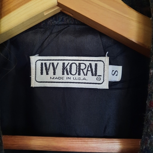 Vintage 80's Ivy Koral Tweed Oversized Wool Blazer Size Small Women's - Picture 4 of 7